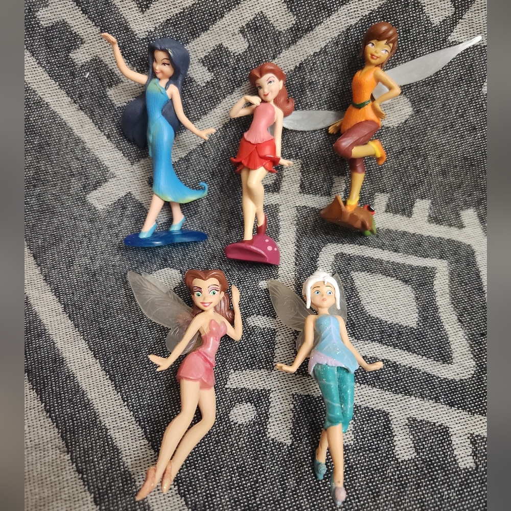Disney Pixie Hollow Fairies Lot Of Figures Rani, Rosetta, Fawn, Periwinkle - SEE